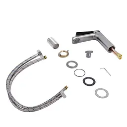 Змішувач для умивальника Qtap Slavonice QTSLA270GMB45924 Gunmetal Black PVD Шліфований чорний хром - мініатюра 4