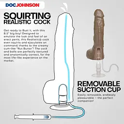 Фалоімітатор Doc Johnson The Realistic Cock ULTRASKYN Squirting, 24 см - мініатюра 3