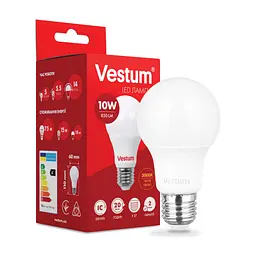 Лампочка Vestum A60 10W 3000K 220V E27 (1-VS-1106) - мініатюра 2
