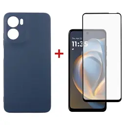 Чохол до мобільного телефона Dengos Motorola G05 Carbon+glass Blue (DG-KM-179)