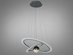 Стельова люстра LED Diasha 2391-600+400GR 85W, сіра, для кафе, вітальні, спальні - мініатюра 3