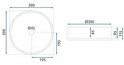 Умивальник Rea Cristal transparent (REA-U8881) 39см - круглий - накладний - загартоване скло - мініатюра 5