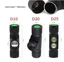 Налобний ліхтар Boruit D20 XM-L2 Zoom 1000 Lm (Оригінал) Ліхтарик - мініатюра 5