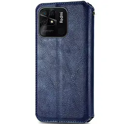 Кожаный чехол-книжка GETMAN Cubic (PU) для Xiaomi Redmi 10C Синий - миниатюра 2