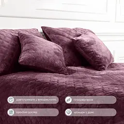 Покривало ТЕП Velour ромб круглий 210х150 см бордове (4-00515_22868) - мініатюра 6