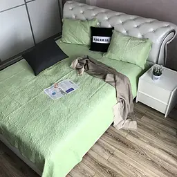 Велюрові покривало салатового кольору з210х230 з двома наволочками 50х70, мішок ALBO pbe0052901 - мініатюра 8