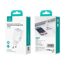Мережевий зарядний пристрій Usams CC248 20W GaN Fast Charger (EU) Білий - мініатюра 2