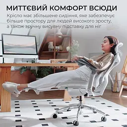 Офісне крісло Sihoo DORO C300 Pro Mesh White with footrest (DORO-C300-PRO-M102-JT) - мініатюра 7