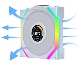 Вентилятор Lian Li Uni Fan SL Wireless LCD 120-3 Reverse White (G99.12RSLLCD1W3W.00) - мініатюра 3