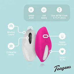 Міні-вібратор Teazers With Remote Control, 9 см (рожевий) - мініатюра 10
