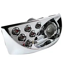 LED Протитуманні фари для Toyota Prado FJ120 2003-2009 H3 12V 55W FOG+DRL з проводкою Комплект (TY-085E-W 2в1 Сhromе) - мініатюра 6