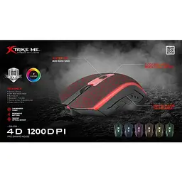 Миша XTRIKE ME Gaming Backlight GM-206 чорна з підсвічуванням - мініатюра 4
