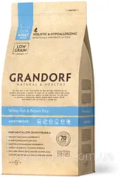 Сухий корм Grandorf White Fish & Brown Rice Adult Indoor для котів з нормальною активністю від 1 року 400 г (5404009503404)
