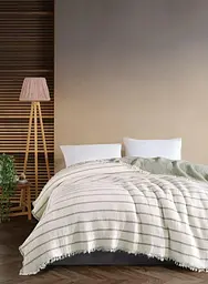 Муслінове покривало Striped Mint 230х250 см Saheser pbe0051329
