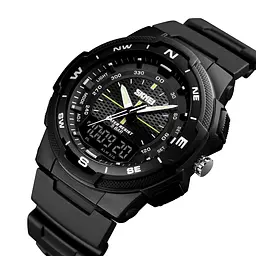 Наручний годинник чоловічий Skmei 1454 Black - Black (12383) - мініатюра 2