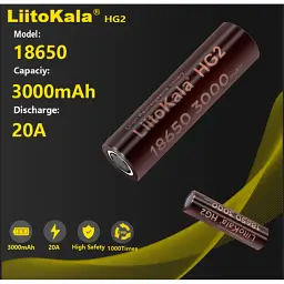 Li-ion Акумулятор LiitoKala HG2 18650 на 3000 mAh для ліхтарів - мініатюра 5