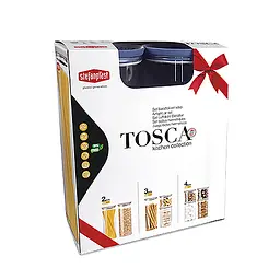Набір із 3-х круглих герм.ємностей TOSCA біло-cиній (0,7л+1,2л+2,2л) (55682) - мініатюра 3