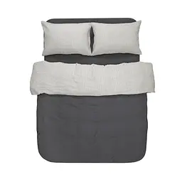 Постільна білизна з льону Lotus Home - Karlin stripe linen антрацит євро