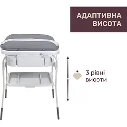 Столик для сповивання Chicco Cuddle & Bubble з ванночкою темно-сірий (79348.04.07) - мініатюра 3