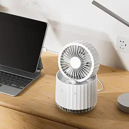 Настільний вентилятор Rapid Cooling 3in1 з водяним охолодженням і підсвічуванням 1200 mAh White - мініатюра 5