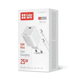 Мережевий зарядний пристрій White 25 Вт GaN ColorWay teh0028592 - мініатюра 6