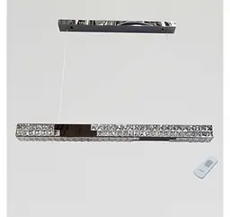 Лінійна кришталева LED люстра над столом 7712/1000BK Artlight з пультом та трьома режимами світла - мініатюра 2