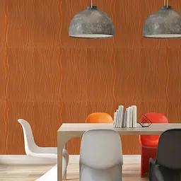 Самоклеюча декоративна стельова стінна 3D панель Sticker Wall коричневі хвилі 700x700x7мм 366 SW-00000849 - мініатюра 5