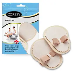 Коректор Corbby Hold Pad для двох пальців стопи, м'який ортопедичний, універсальний, бежевий