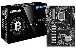 Материнська плата ASRock H110 Pro BTC+ LGA 1151v1 (H110 Pro BTC+) Б/В