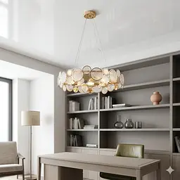 Сучасна скляна люстра Splendid Ray LK1021/560/8 (GD) золото, 8 ламп, Ø58 см - мініатюра 2