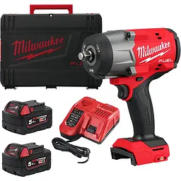 Гайковерт ударний аккумуляторний Milwaukee M18 FHIW2F12-502X 18В АКБ 2х5 А/год 0-2000 об/хв 2034 Нм 1/2" ЗП M12-18FC кейс 3.4 кг