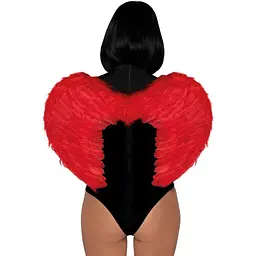 Еротичний костюм Leg Avenue Marabou feather devil wings Red One size - мініатюра 2