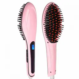 Електрична щітка-випрямляч Fast Hair Straightener HQT-906 Фен-щітка для випрямлення та укладки волосся з LED дисплеєм та - мініатюра 2
