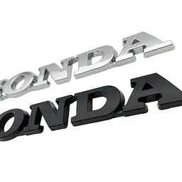 Емблема напис Honda Хонда Чорна 150х20 мм метал на скотчі (Завод) - мініатюра 3