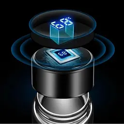 Розумний термос з індикатором температури з LED дисплеєм на кришці 500 мл Синій  - мініатюра 6