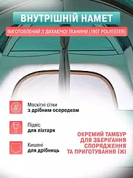 Великий двокімнатний кемпінговий намет - мініатюра 5