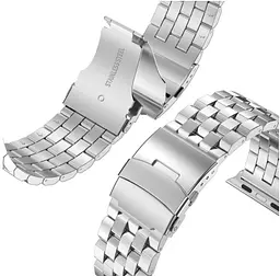 Браслет BeWatch для Apple Watch series 3/4/5/6 із шириною корпусу 38/40мм Quadro сталевий Сріблястий (1024405) - мініатюра 3