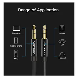 Кабель мультимедійний 3.5mm M to 3.5mm M 1.0m fabric black Vention (BAGBF) - мініатюра 7
