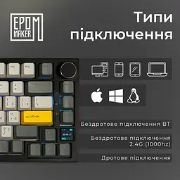 Клавіатура Epomaker AK820 Pro Gift Switch Black механічна бездротова (AK820-PRO-B-G) - мініатюра 14