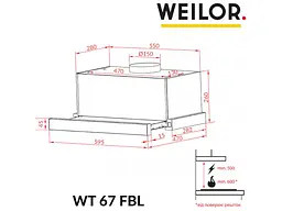 Витяжка телескопічна WEILOR WT 67 FBL - мініатюра 10
