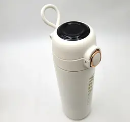 Термос для води напоїв з напувалкою та сенсорним датчиком температури пляшка сталевий термокухоль 420мл UKC EL-8106 білий - мініатюра 4