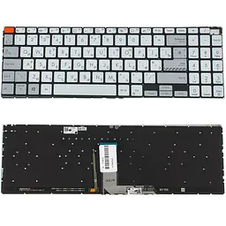 Клавіатура для ноутбука ASUS (X7600 series) rus сріблястий без кадру підсвічування клавіш