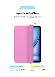 Чехол-книжка для планшета Apple iPad Air 13 (2024)/Air 13 (2025)/Air 13 (2026), Original Smart Case, pink, 13 , подставка на планшет, искусственная кожа, микрофибра, магнитная крышка с автоотключением экрана, ArmorStandart (ARM78158) - мініатюра 4