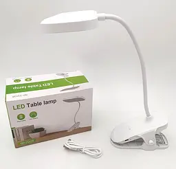 LED-лампа 4 W сенсорна світлодіодна гнучка 28 см настільна на прищіпці акумуляторна 1200 мА UKC 2208 біла - мініатюра 5