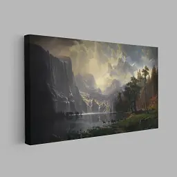 Інтер'єрна картина Серед гір Сьєрра-Невади, Альберт Бірштадт, Albert Bierstadt, репродукція картини, 60×107 см (id7002) - мініатюра 2