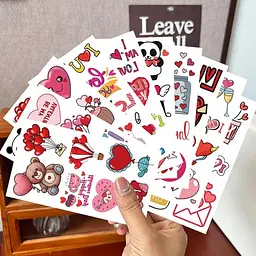 Набір тимчасових тату "Кохання №3" Fresh Tattoo Love-tattoo-mini-set-2-10, 10 штук, розмір 12 х 7 см - мініатюра 2