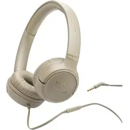 Навушники JBL Tune 530 бежевий 3.5 мм мікрофон однокнопковий пульт керування технологія Pure Bass