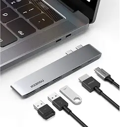 USB-Хаб Ugreen CM251 Dual USB-C To HDMI+3*USB 3.0 A+Type C Female Converter (UGR-60559) - мініатюра 7