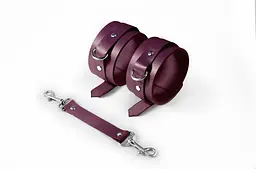 Поножі Feral Feelings – Ankle Restraints Burgundy, натуральна шкіра