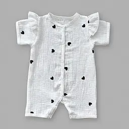 Пісочник мусліновий для новонародженої дівчинки зріст 56 см (0 - 1 місяць) BST чорні сердечка